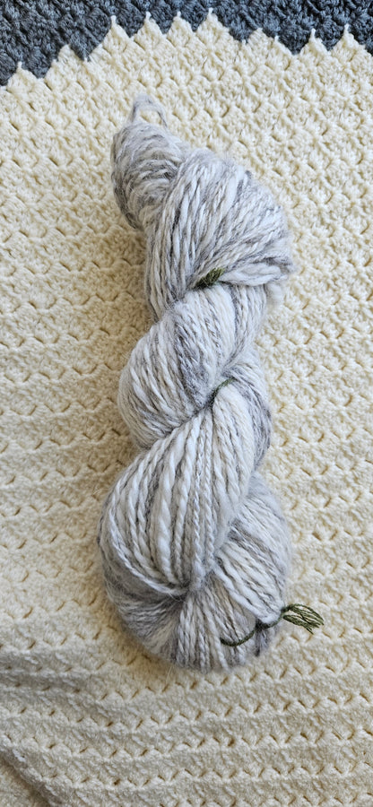 Hand-spun collie and wool yarn