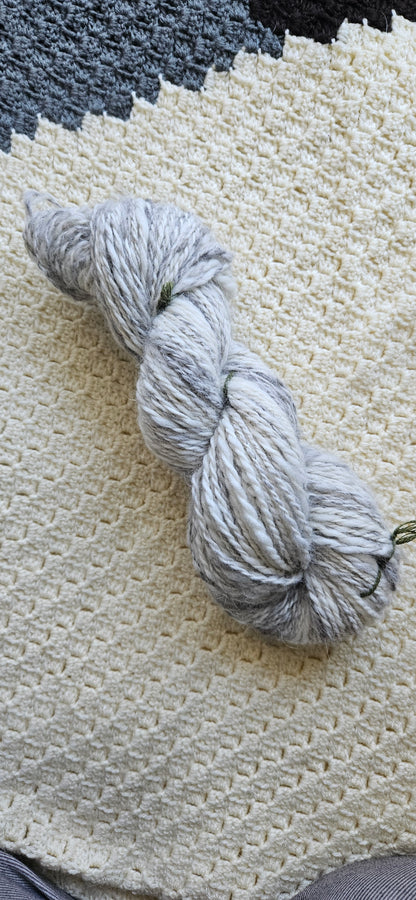 Hand-spun collie and wool yarn