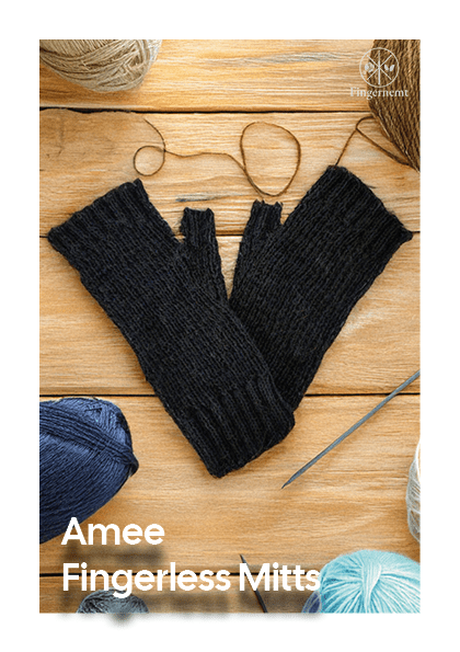 Amee Fingerløse Vanter | KUN Opskrift
