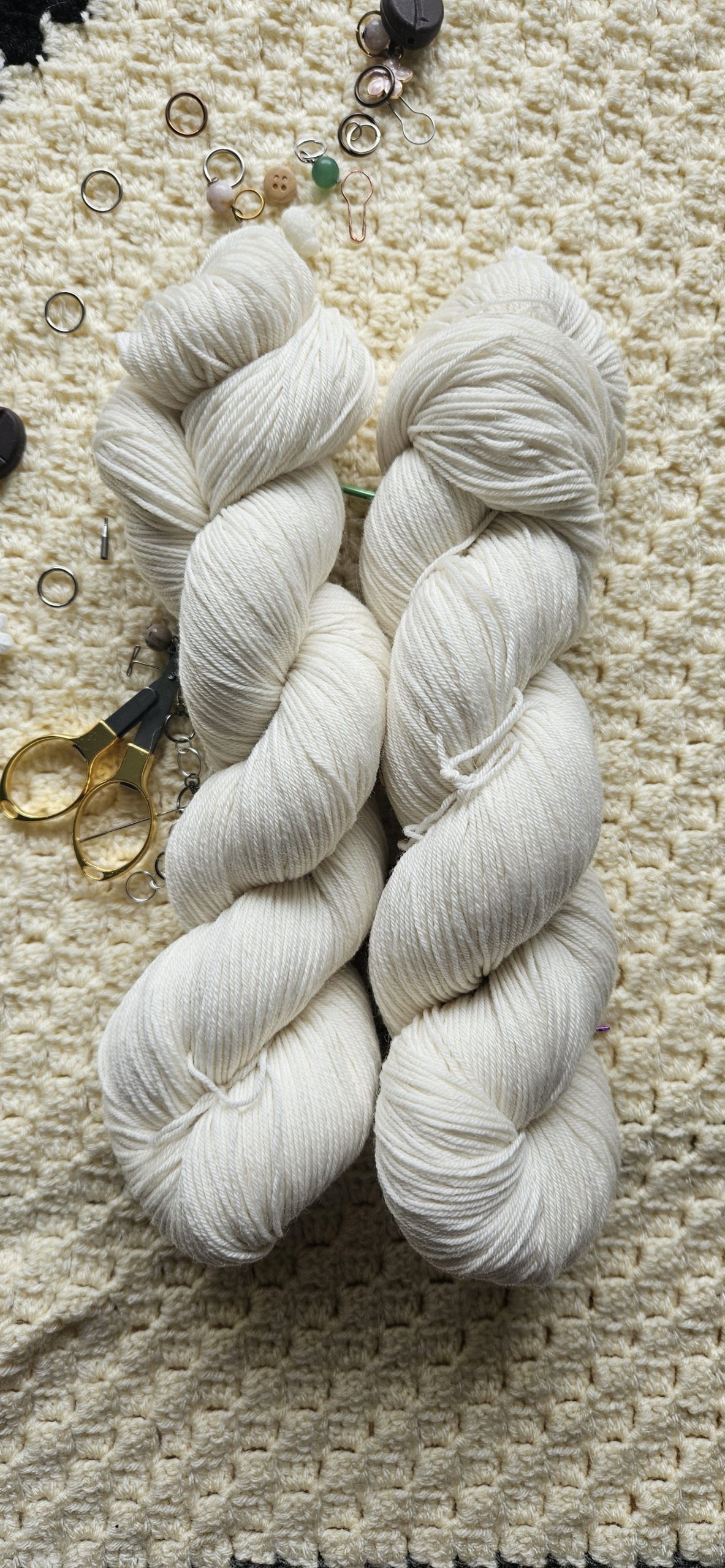 Ufarvet Merino 4ply - Billede 4